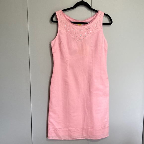 Sleeveless Linen/Cotton Blend Dress by H.O.G. - Picture 1 of 10